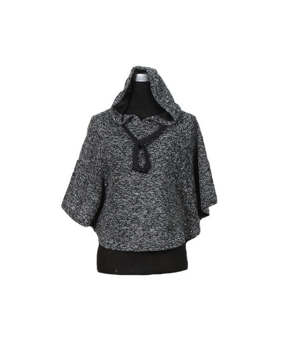 Grey & Black Winter Poncho