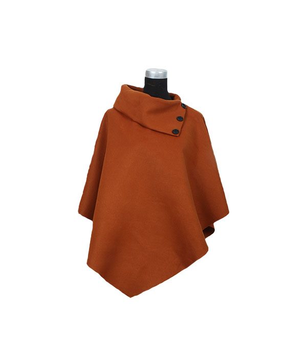 Tan Black Button down Poncho