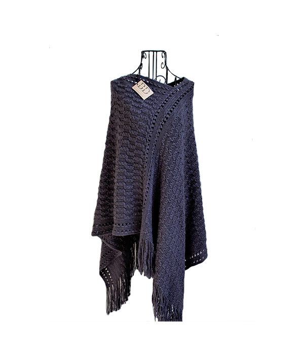 Grey Poncho-Waterfall Poncho